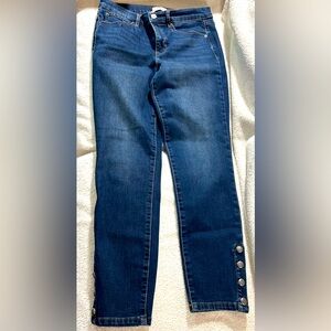 SALE! Nicole Miller SOHO High Rise Ankle Buttons Skinny Jeans Size 8 in EUC